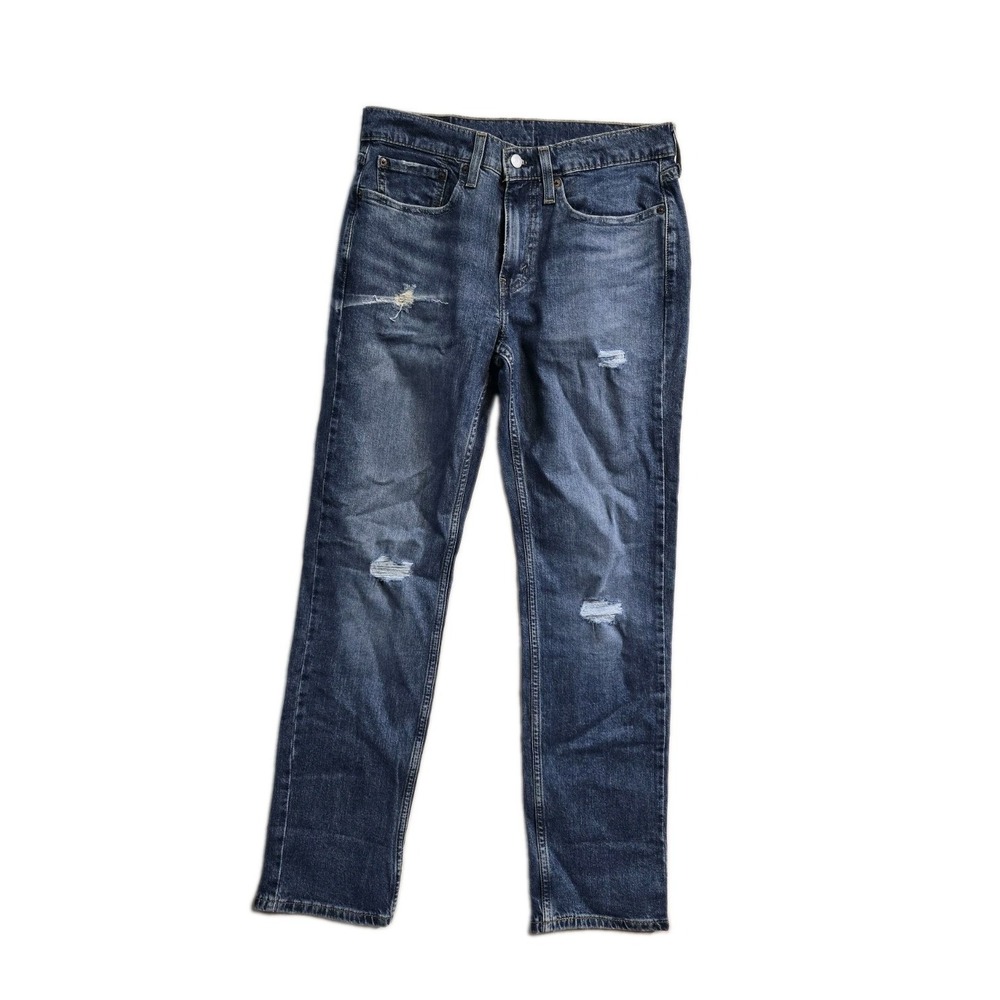 Levis 514 Jeans Mens Size 31x32 Straight Leg Distressed Blue Denim